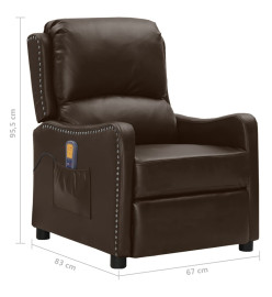 Fauteuil de massage Marron Similicuir brillant