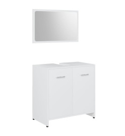 Ensemble de meubles de salle de bain 3 pcs Blanc Aggloméré