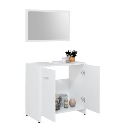 Ensemble de meubles de salle de bain 3 pcs Blanc Aggloméré