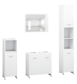 Ensemble de meubles de salle de bain 4 pcs Blanc Aggloméré