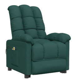 Fauteuil électrique de massage Vert foncé Tissu