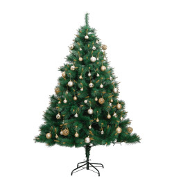 Sapin de Noël artificiel articulé 300 LED et boules 210 cm