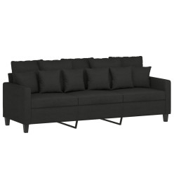 Ensemble de canapés 2 pcs avec coussins Noir Tissu