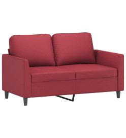 Ensemble de canapés 2 pcs et coussins Rouge bordeaux Similicuir