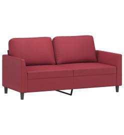 Ensemble de canapés 2 pcs et coussins Rouge bordeaux Similicuir