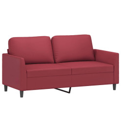 Ensemble de canapés 3 pcs et coussins Rouge bordeaux Similicuir