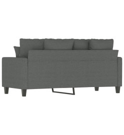 Canapé à 2 places Gris foncé 140 cm Tissu