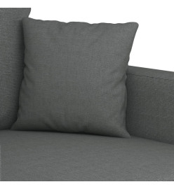 Canapé à 2 places Gris foncé 140 cm Tissu