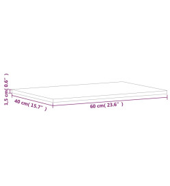 Dessus de table 60x40x1,5 cm rectangulaire bois massif de hêtre