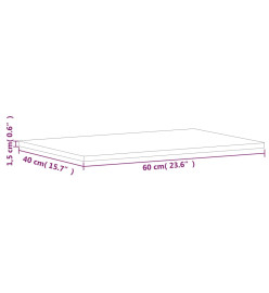 Comptoir de salle de bain 60x40x1,5 cm bois massif de hêtre