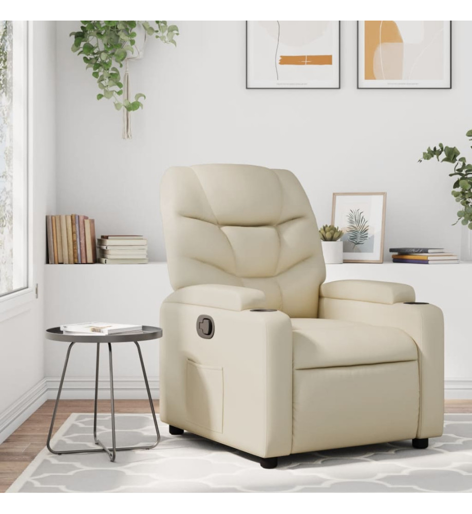 Fauteuil inclinable Crème Similicuir