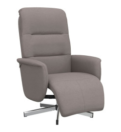 Fauteuil inclinable avec repose-pieds taupe tissu