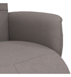 Fauteuil inclinable avec repose-pieds taupe tissu