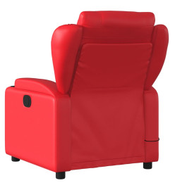 Fauteuil de massage inclinable rouge similicuir