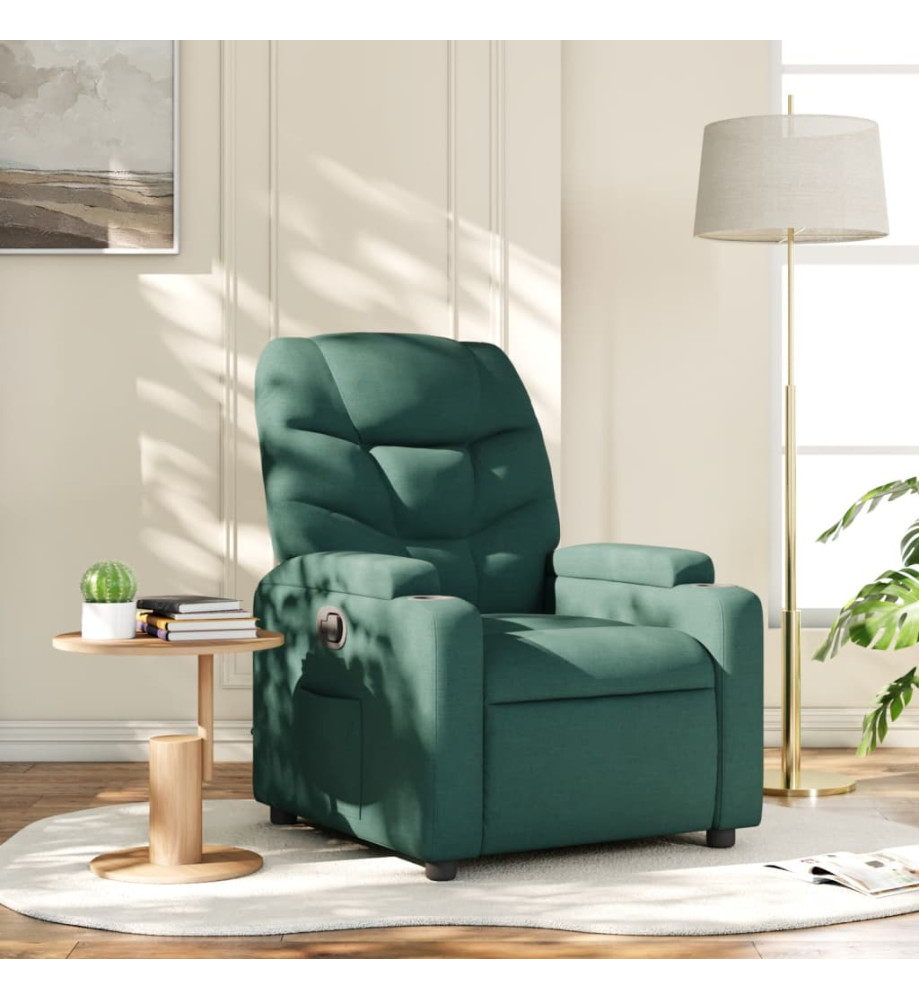 Fauteuil inclinable Vert foncé Tissu