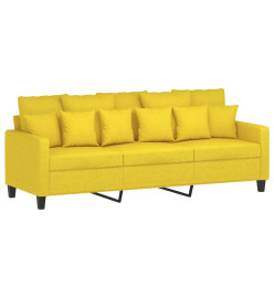 Ensemble de canapés 3 pcs avec coussins jaune clair tissu