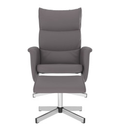 Fauteuil inclinable avec repose-pied gris similicuir