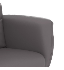 Fauteuil inclinable avec repose-pied gris similicuir