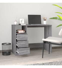 Bureau avec tiroirs Sonoma gris 102x50x76 cm Bois d'ingénierie