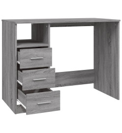 Bureau avec tiroirs Sonoma gris 102x50x76 cm Bois d'ingénierie