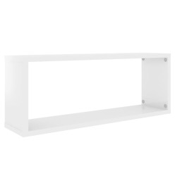 Étagères cube murales 4 pcs Blanc brillant 60x15x23cm Aggloméré