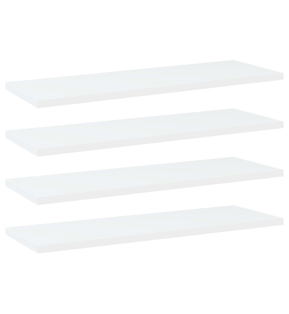 Panneaux de bibliothèque 4 pcs Blanc 60x20x1,5 cm Aggloméré