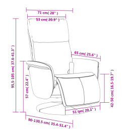 Fauteuil inclinable de massage et repose-pieds crème similicuir