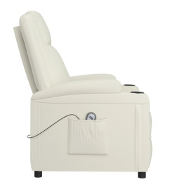 Fauteuil inclinable électrique Blanc crème Similicuir