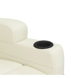 Fauteuil inclinable électrique Blanc crème Similicuir