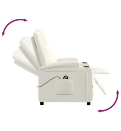 Fauteuil inclinable électrique Blanc crème Similicuir