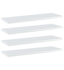 Panneaux bibliothèque 4pcs Blanc brillant 60x20x1,5cm Aggloméré