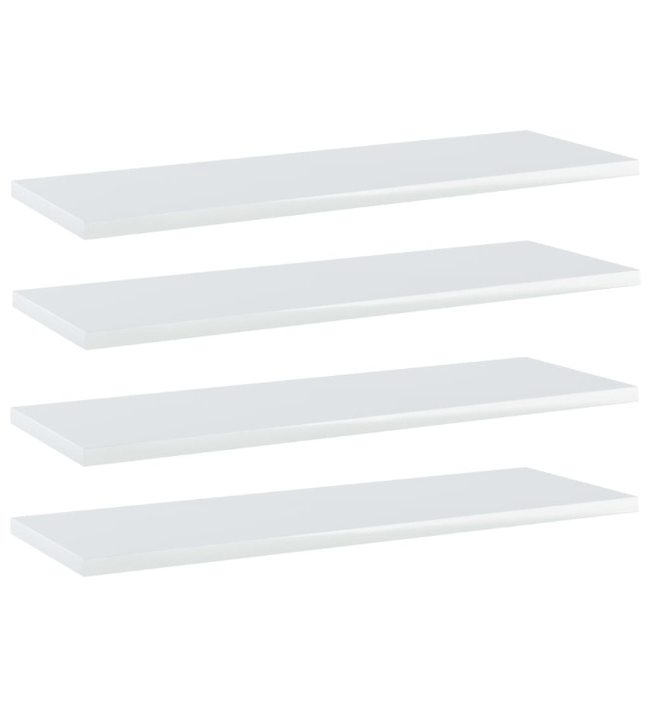 Panneaux bibliothèque 4pcs Blanc brillant 60x20x1,5cm Aggloméré