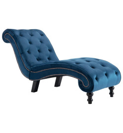 Chaise longue Bleu Velours