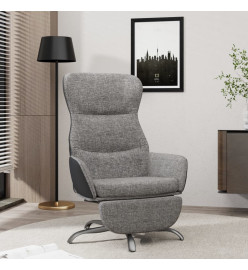 Chaise de relaxation avec repose-pied Gris clair Tissu