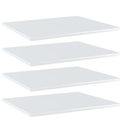 Panneaux bibliothèque 4pcs Blanc brillant 60x50x1,5cm Aggloméré