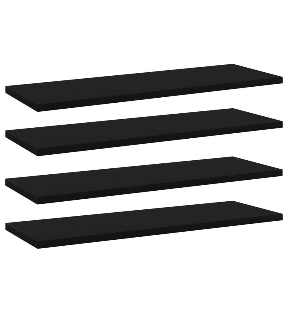 Panneaux de bibliothèque 4 pcs Noir 60x20x1,5 cm Aggloméré