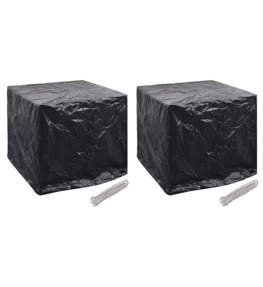 Housse de réservoir d'eau de jardin 2pcs 8 œillet 116x100x120cm