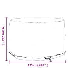 Housse pour meubles de jardin 6 œillets Ø125x75 cm rond