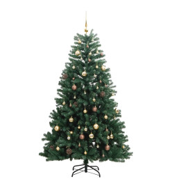 Sapin de Noël artificiel articulé 300 LED et boules 240 cm