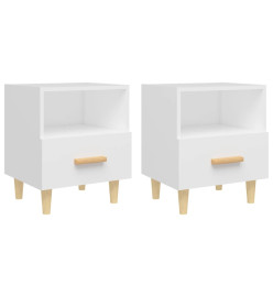 Tables de chevet 2 pcs Blanc 40x35x47 cm