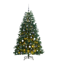 Sapin de Noël artificiel articulé 300 LED et boules 180 cm