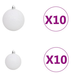 Sapin de Noël artificiel articulé 300 LED et boules 210 cm