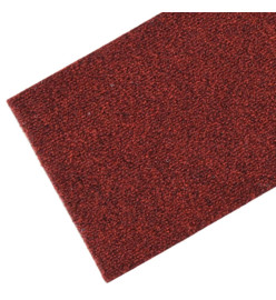 Tapis d'escalier autocollants Rectangulaire 15pcs 76x20cm Rouge