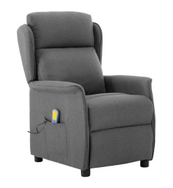 Fauteuil électrique de massage Gris clair Tissu