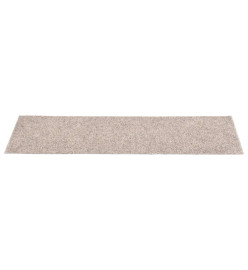 Tapis d'escalier autocollants Rectangulaire 15pcs 76x20cm Crème