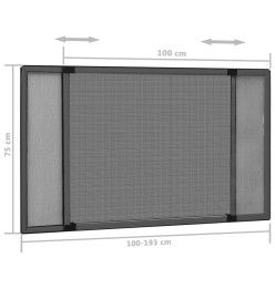 Moustiquaire extensible pour fenêtres Anthracite (100-193)x75cm