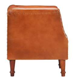 Fauteuil Marron Cuir véritable de chèvre