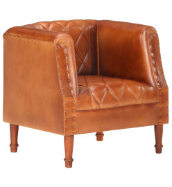 Fauteuil Marron Cuir véritable de chèvre