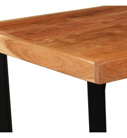 Ensemble de bar 3 pcs Bois d'acacia massif et cuir véritable