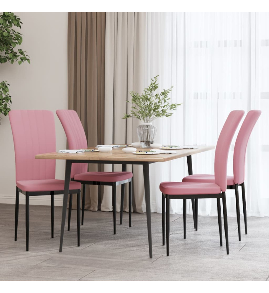 Chaises à manger lot de 4 Rose Velours